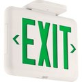 Hubbell Lighting Hubbell Compact Architectural LED Exit Sign, White w/ Green Letters, 120/277V EVEUGW